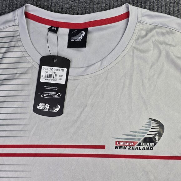 Emirates Team New Zealand T Shirt Mens 2XL Gray Sports Sailing Nautical NEW - Picture 2 of 8